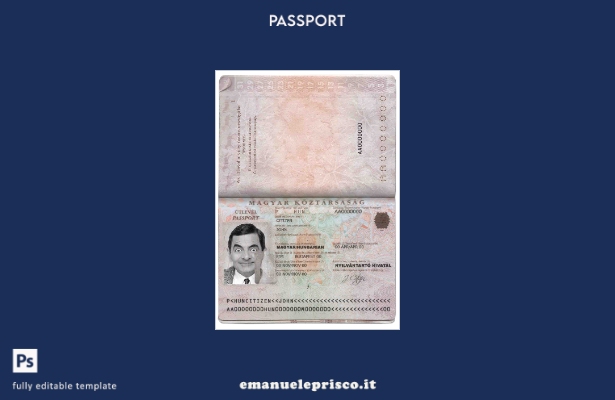 modello di passaporto ungherese in stile verificato